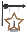14 INCH WOOD STAR Cutout with LED Flicker Candle Arrow Replacement