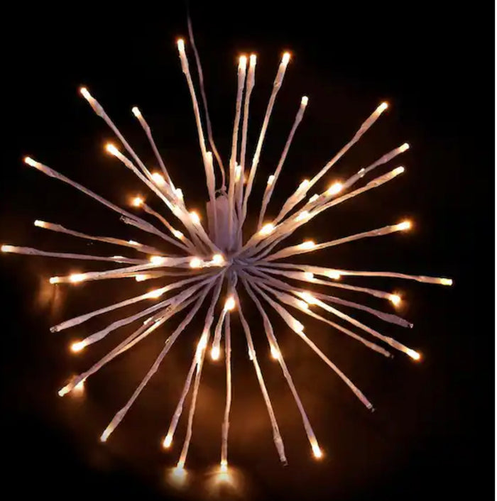 18” SILVER STARBURST (d.C.) with 80 warm white steady and twinkle Lights (No Remote)