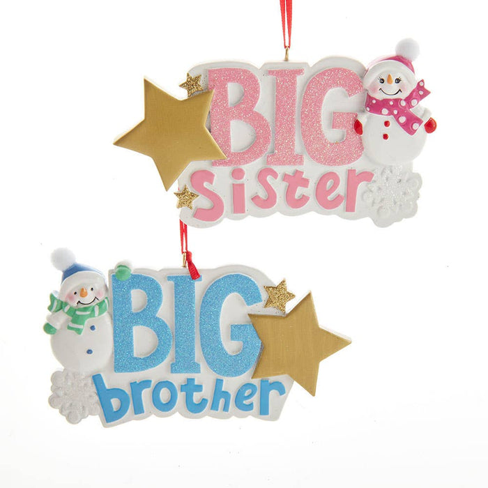 2.625" BIG BROTHER/SISTER SMWMN ORNAMENTS