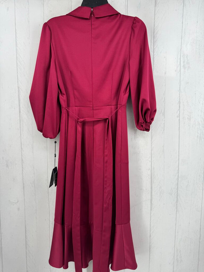 4 crossover ruffled 3/4 slv dress