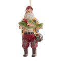 4.5"FISHING SANTA W/BIG FISH ORNAMENT