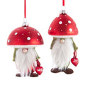 4"GLASS MUSHROOM GNOME HEAD ORNAMENT