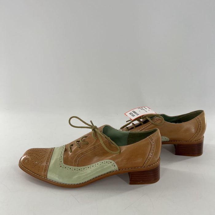 7.5 leather two-tone lace-up oxford loafers