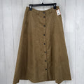 8 faux suede button down skirt
