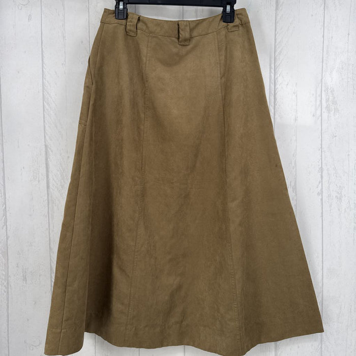 8 faux suede button down skirt