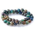 This is a Dakota Stones 10mm Azurite Gemstone strand with A grade round beads in 15-16 inch strand.