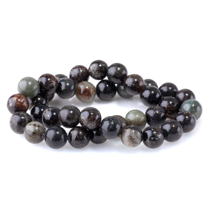 This is a Dakota Stones 10mm Black Lepidolite Gemstone strand with round beads in 15-16 inch strand.