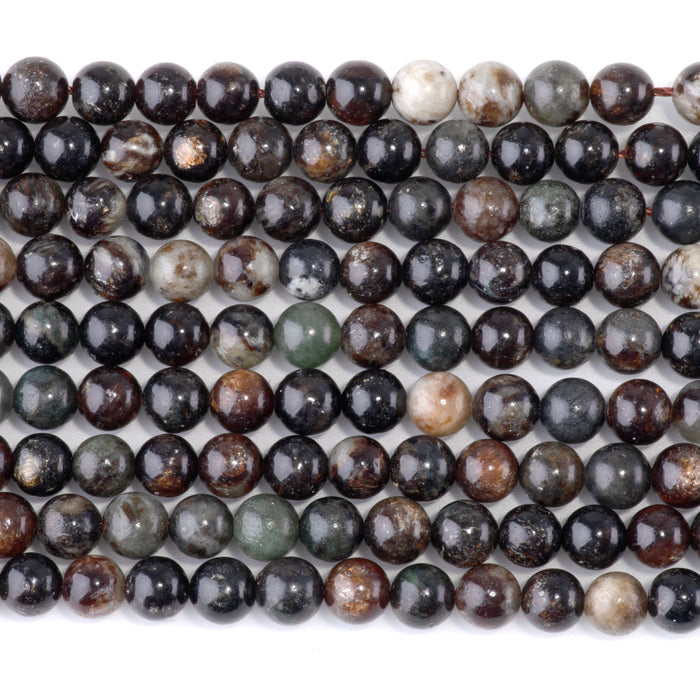 This is a Dakota Stones 6mm Black Lepidolite Gemstone strand with round beads in 15-16 inch strand.