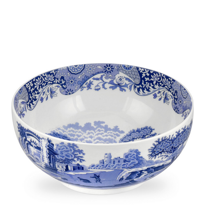 Blue Italian Deep Round Serving Bowl