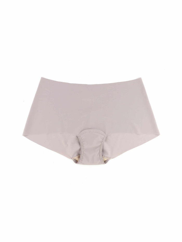 Evening Grey BreatheSoft™ Boyshort - Flat Lay Front, Seamless Microfiber Boyshort Panty | Hanky Panky