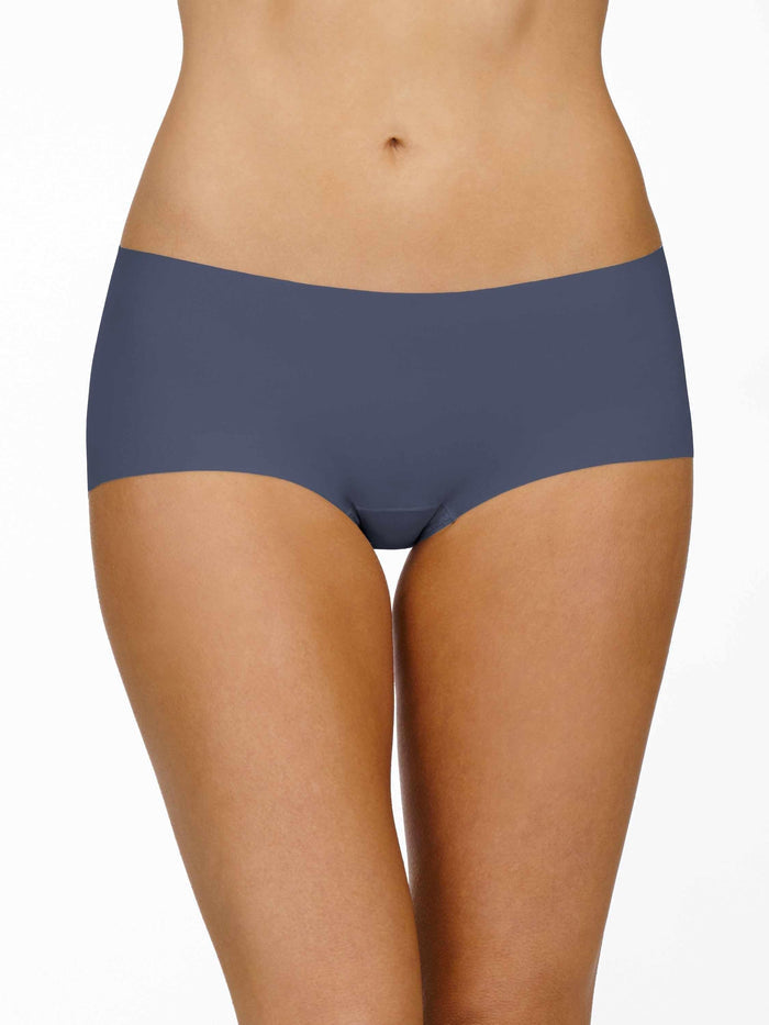 BreatheSoft™ Boyshort Granite Grey - Front View On Model, Seamless Microfiber Boyshort | Hanky Panky