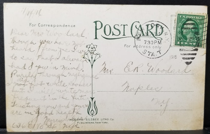 Bronx Park Railroad Train Station Botanical Garden NY NH H Railway RPPC Postcard 1916
