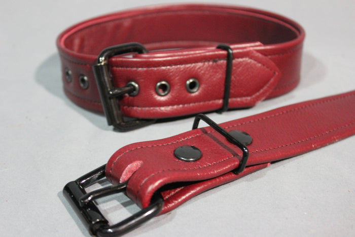Burgundy Buckled Armbands