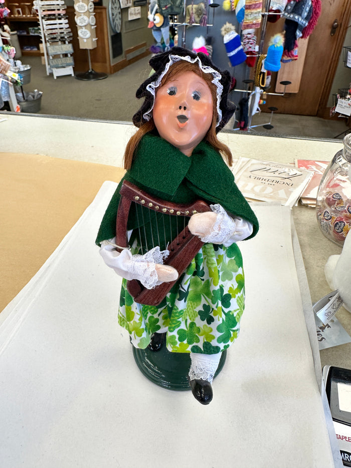 BYERS CHOICE IRISH GIRL with Harp