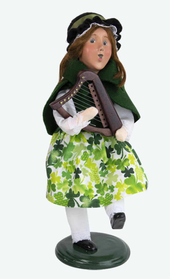 BYERS CHOICE IRISH GIRL with Harp