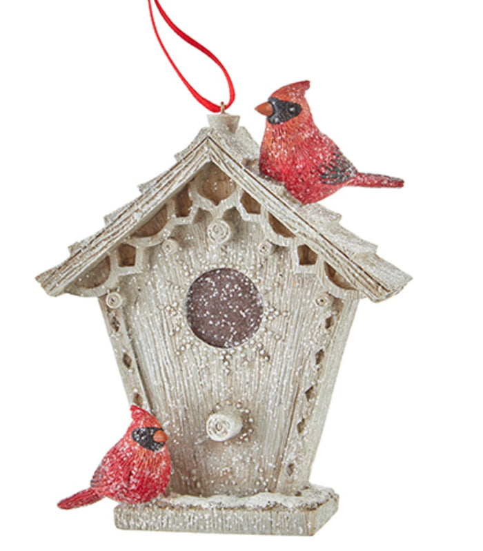 Cardinal and Bird House Ornament