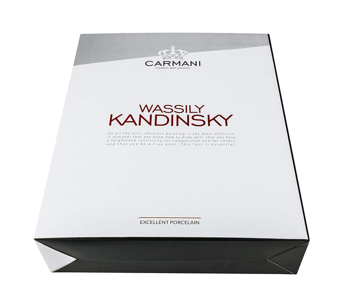 Carmani Kandinsky espresso set presented in gift box, ready for gifting