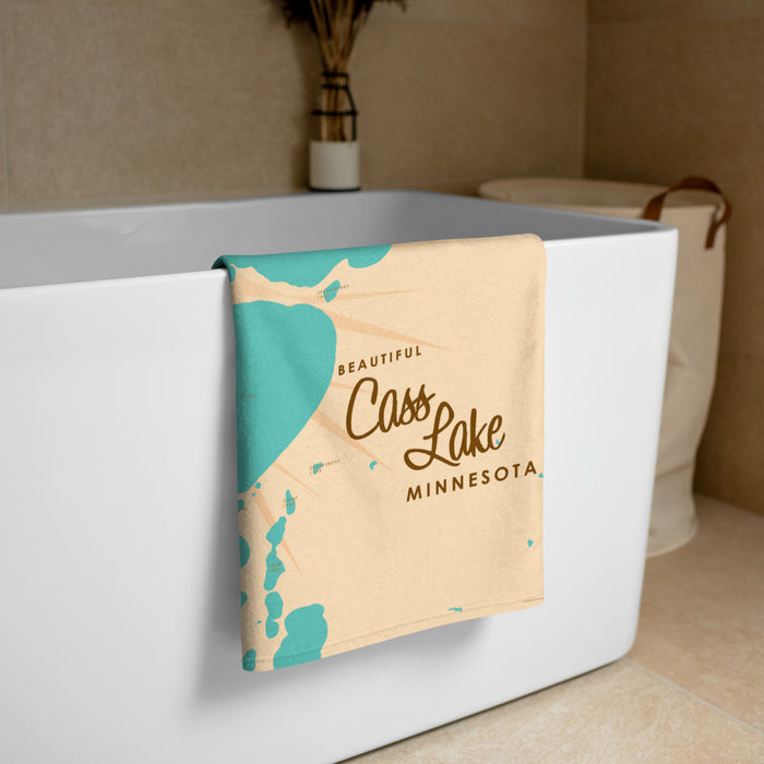 Cass Lake Minnesota Map Beach Towel