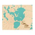 Cass Lake Minnesota Map Throw Blanket