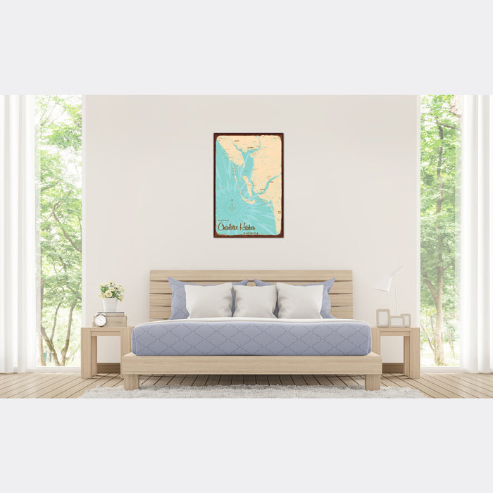 Charlotte Harbor Florida, Rustic Metal Sign Map Art