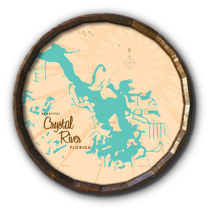 Crystal Lake Florida, Barrel End Map Art