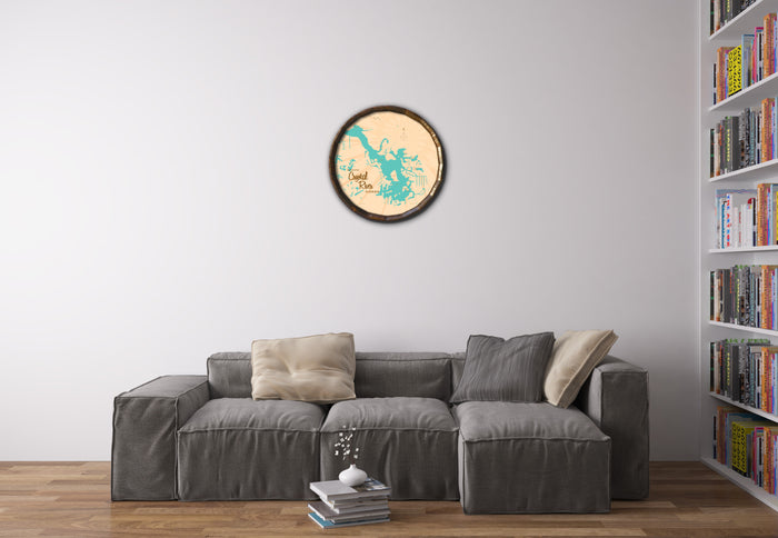 Crystal Lake Florida, Barrel End Map Art