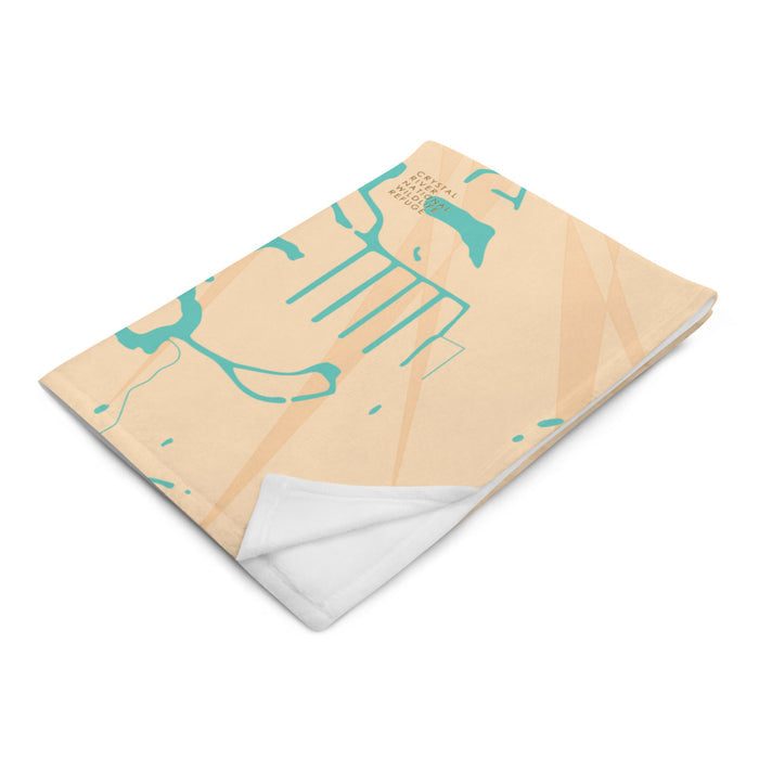 Crystal Lake Florida Map Throw Blanket