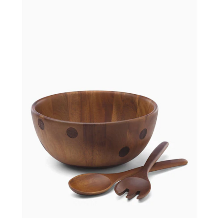 Deco Dot Salad Bowl w/ Servers