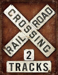 Desperate Enterprises - Railroad Crossing Tin Sign