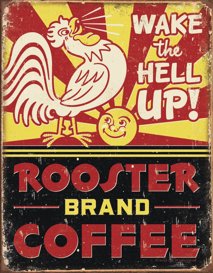 Desperate Enterprises - Rooster Brand Coffee Tin Sign
