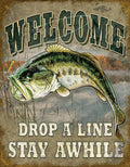 Desperate Enterprises - Welcome Bass Fishing Tin Sign
