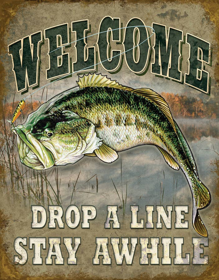 Desperate Enterprises - Welcome Bass Fishing Tin Sign