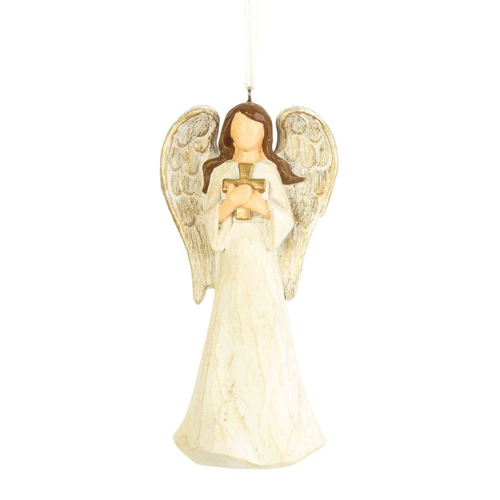 Dicksons - ANGEL ORNAMENT WOOD LOOK 3 ASSTED 5"H