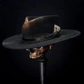 Distressed Fedora Featuring Rope and Playing Card