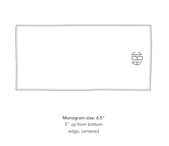 Matouk Bath Sheet Monogram Placement