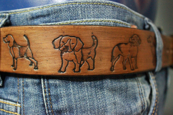 Embossed Puppy Pattern Belt