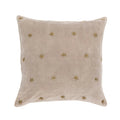 Embroidered Star Velvet Decorative Pillow in Taupe by Joanna Buchanan — 20″ × 20″