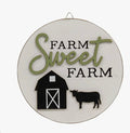 FARM SWEET FARM Round Easel Sign