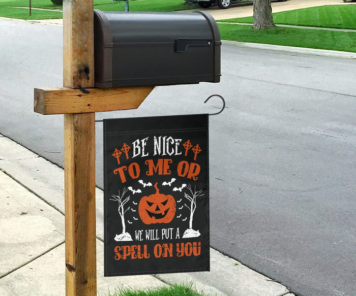 Flag - Be Nice To Me Halloween - GiddyGoatStore
