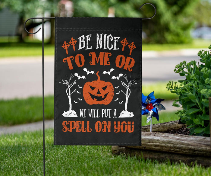 Flag - Be Nice To Me Halloween - GiddyGoatStore