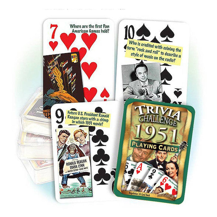 Flickback - 1951 Trivia Challenge Playing Cards: 70th Birthday or Anniversary Gift