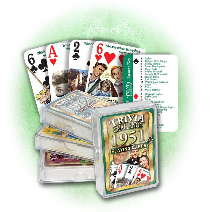 Flickback - 1951 Trivia Challenge Playing Cards: 70th Birthday or Anniversary Gift