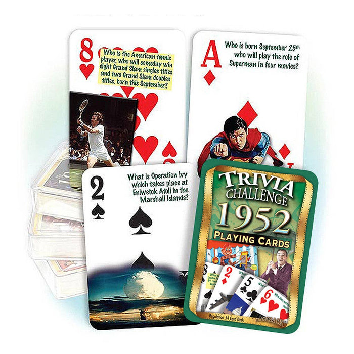 Flickback - 1952 Trivia Challenge Playing Cards: Birthday or Anniversary Gift