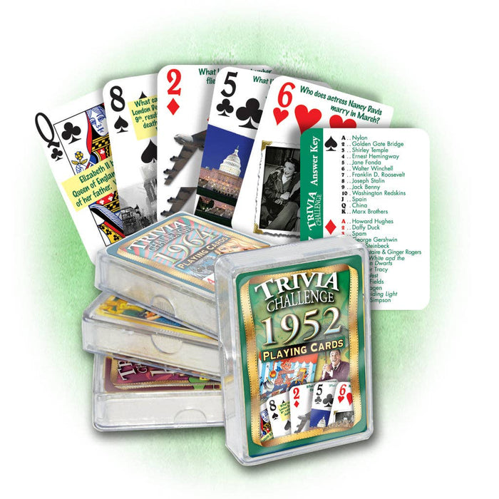 Flickback - 1952 Trivia Challenge Playing Cards: Birthday or Anniversary Gift