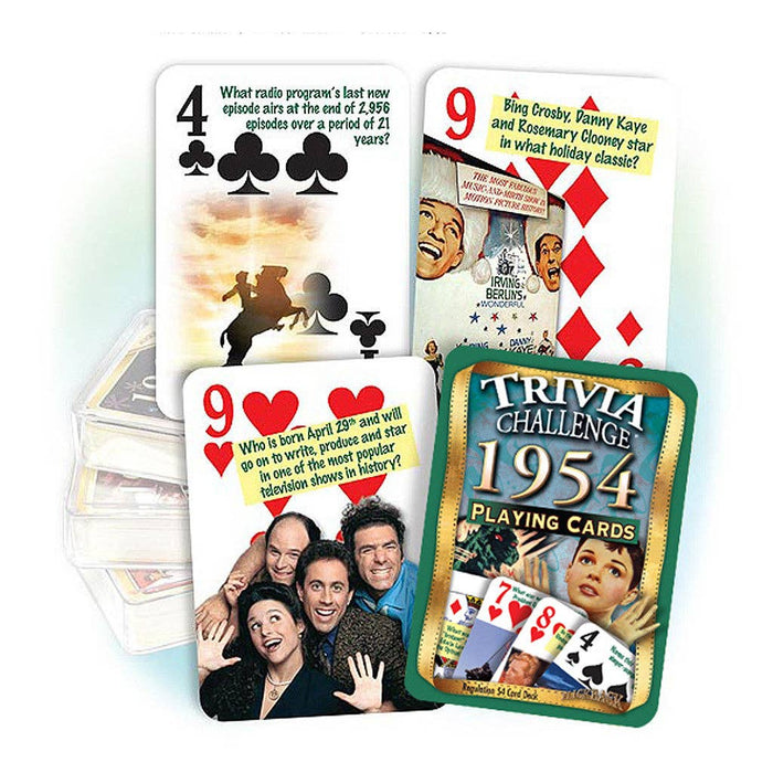Flickback - 1954 Trivia Challenge Playing Cards: Birthday or Anniversary Gift