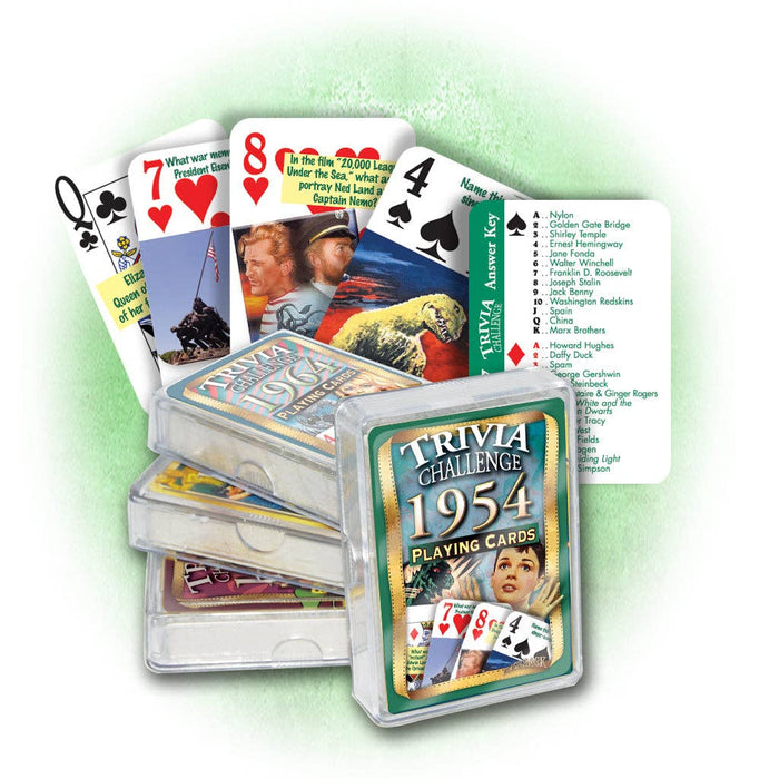 Flickback - 1954 Trivia Challenge Playing Cards: Birthday or Anniversary Gift