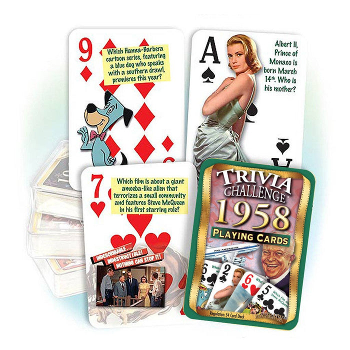 Flickback - 1958 Trivia Challenge Playing Cards: Happy Birthday or Anniversary Gift