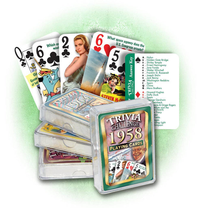 Flickback - 1958 Trivia Challenge Playing Cards: Happy Birthday or Anniversary Gift