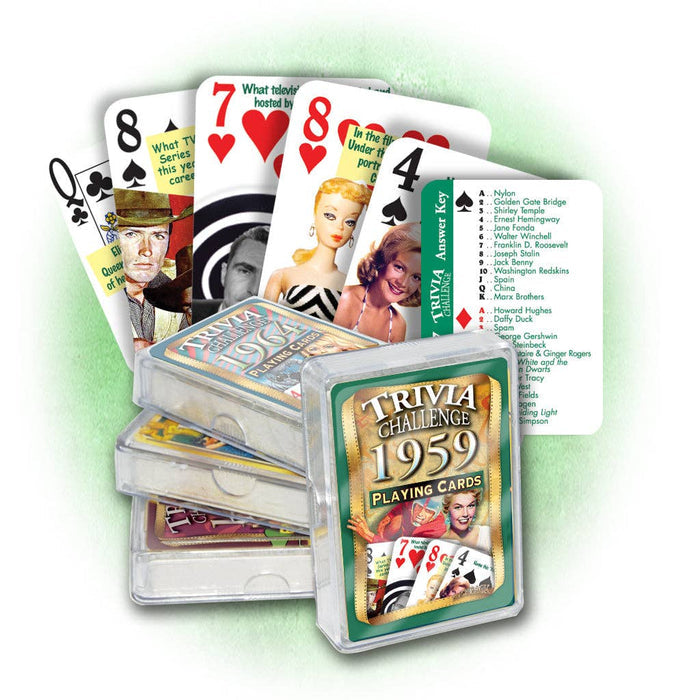 Flickback - 1959 Trivia Challenge Playing Cards: Happy Birthday or Anniversary Gift