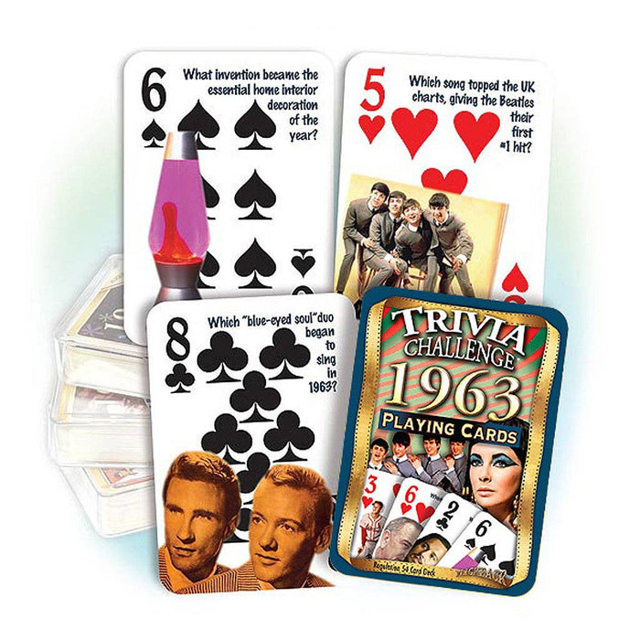 Flickback - 1963 Trivia Challenge Playing Cards: Great Birthday or Anniversary Gift